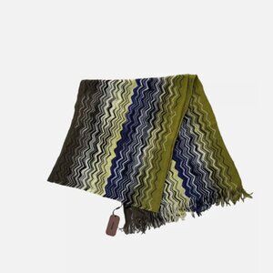 MISSONI Women's  Wool Blend Scarf Fringed 72" x 14"